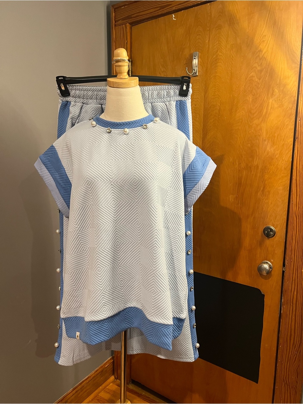 Simply Southern Blue top and bottom with accents